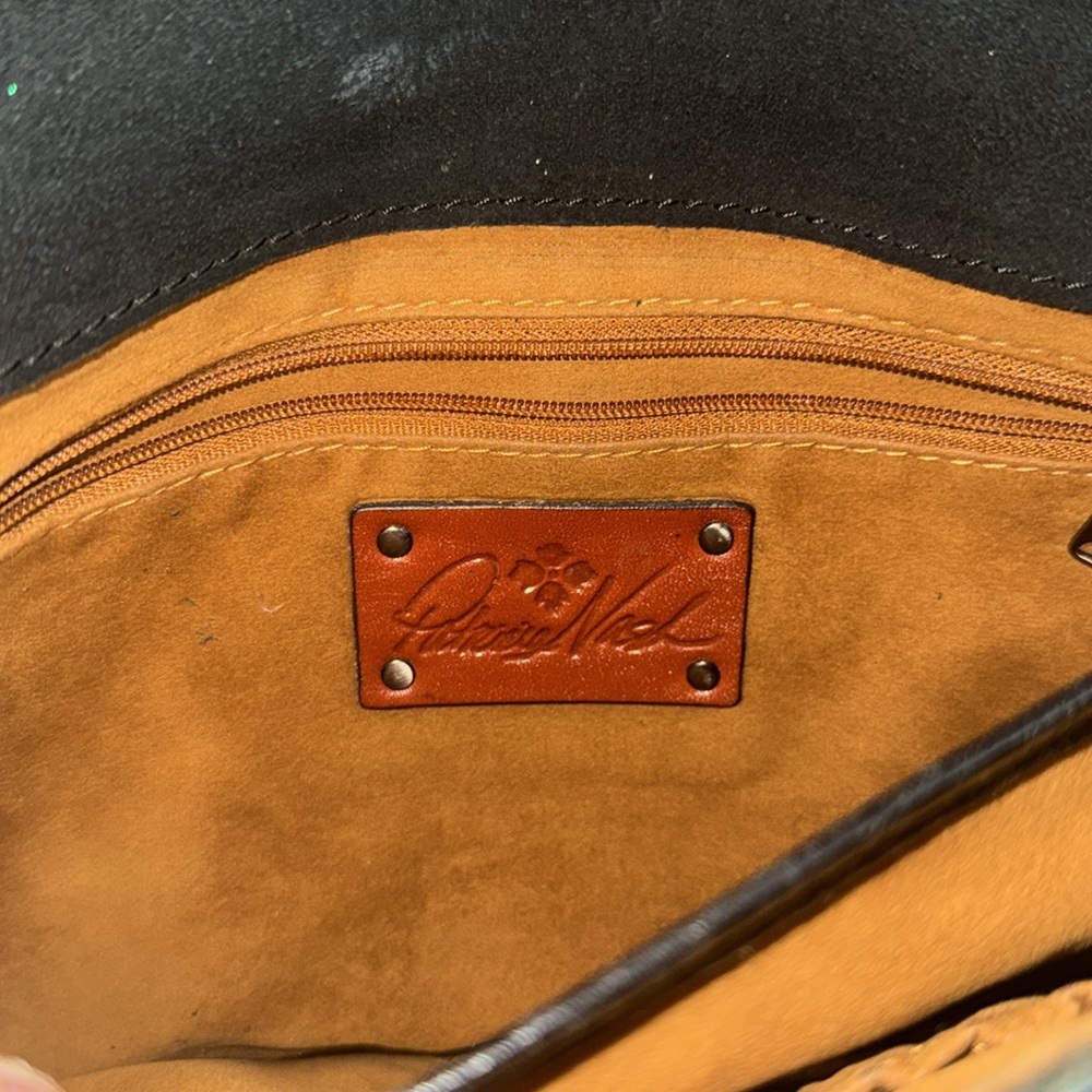 Patricia Nash Elegant Black Leather Crossbody Purse Fringe Western Bohemian Bag - Picture 6 of 8